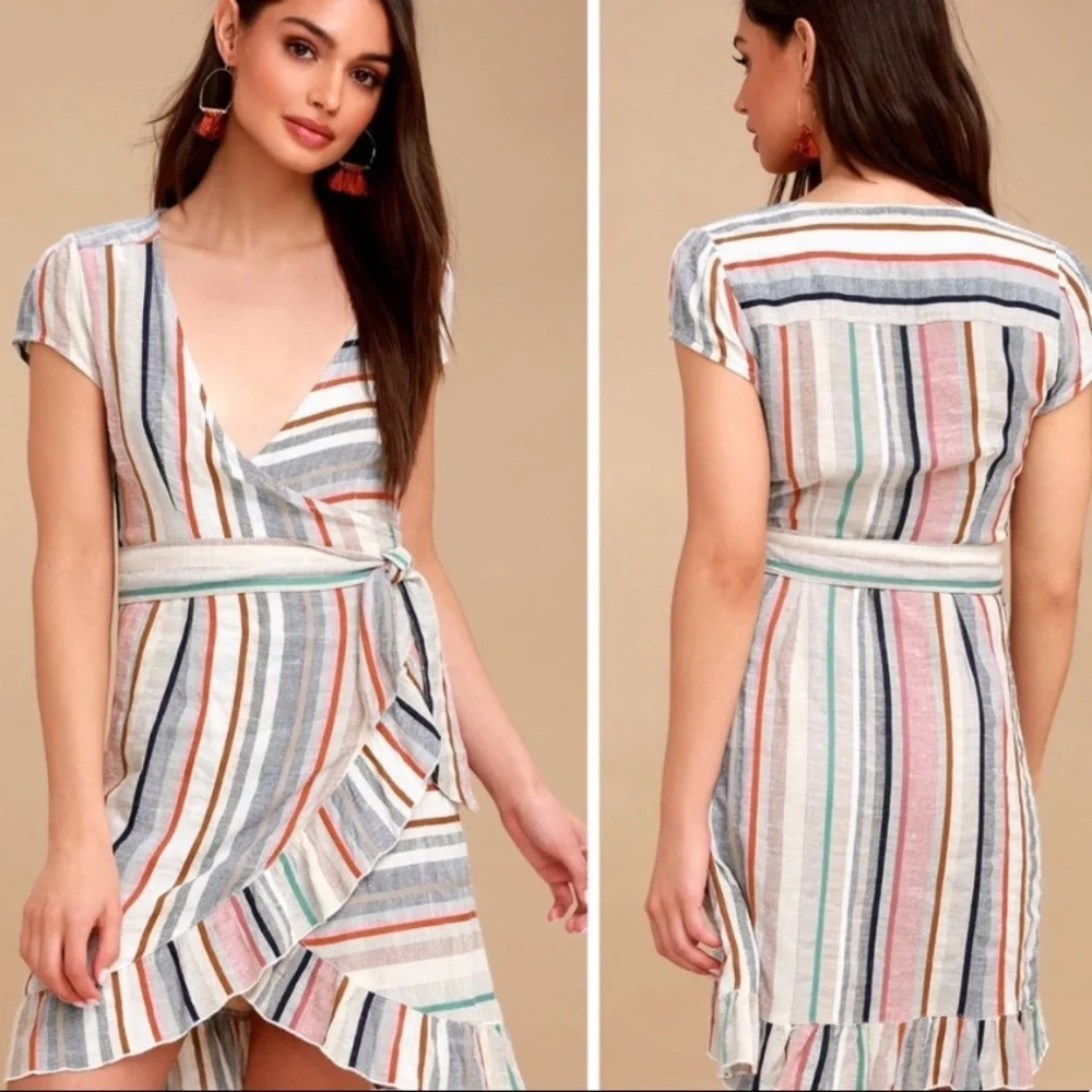 Free People Wrap It Up Multi Strips Dress